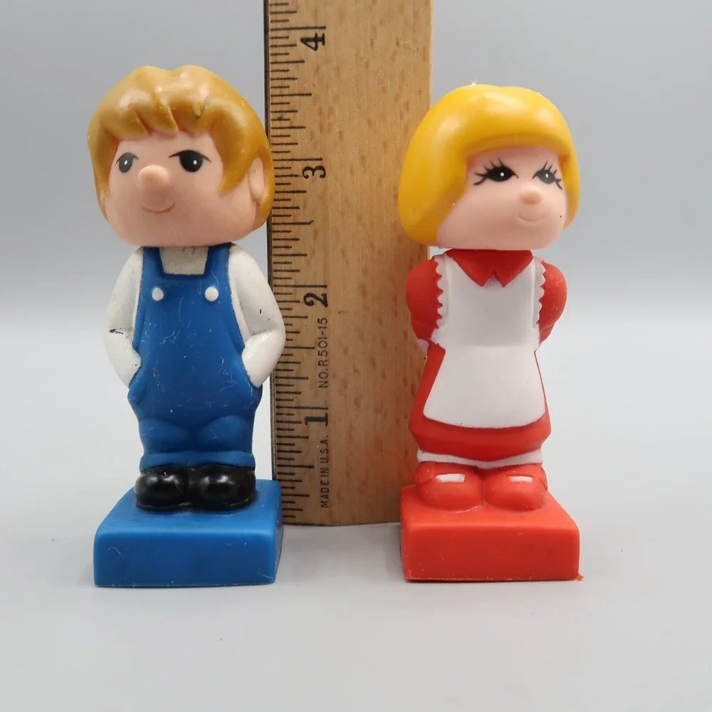 Vintage Tyco Super Blocks Block Family Pre-school Vinyl Figurine Toy Boy‎ & Girl